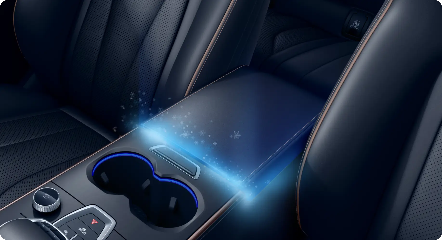 Front Armrest with Cooling Storage